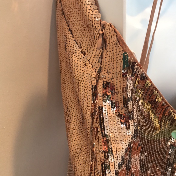 Marciano golden sand halter dress. - Picture 5 of 12